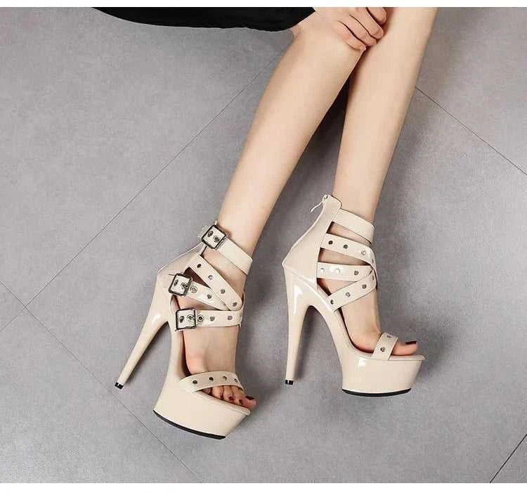 2025 Mclubgirl 8661 Series 15cm Heel 4.5cm Platform 8 Model Rivet Pull ROMAN SANDALS Quick Sell High Heels 15cm LFD The jack market .AU The jack market .AU Step Up Your Style: Trendy Shoes for Every Occasion! $ 86 14:771#15CM-Apricot;200000124:200000898