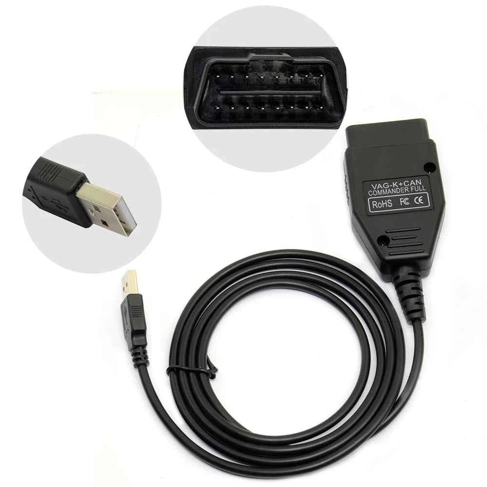 VAG K CAN Commander 1.4 FTDI PIC18F25K80 K+CAN 1 4 OBD 2 OBD2 Auto Car Diagnostic Tools Interface COM K-line Cable