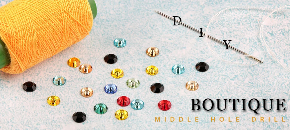 QIAO Glass Round Rhinestones for Wedding Dresses | Sparkling DIY Crystal Accents from SS12 to SS30