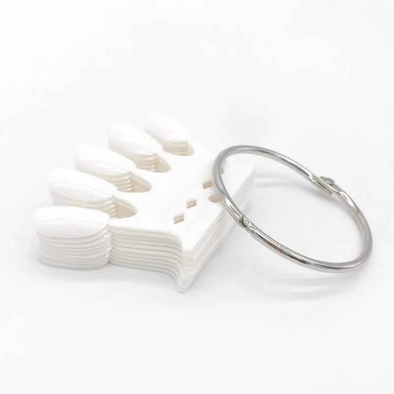 50 Tips Nail Art Display False Nail Tips Crown Fake Nails Polish Clear Nature Color Card Acrylic Practice Chart Palette Art Ring