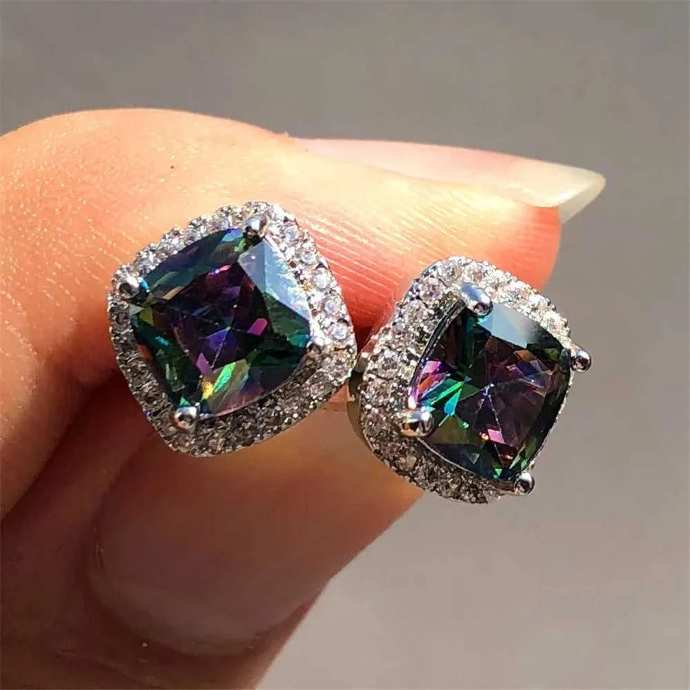Luxury Female Crystal Zircon Stone Earrings Fashion Silver Color Jewelry Vintage Double Stud Earrings For Women The jack market .AU The jack market .AU Jewellery & Chains $ 47 200001034:361180#Silver Yellow