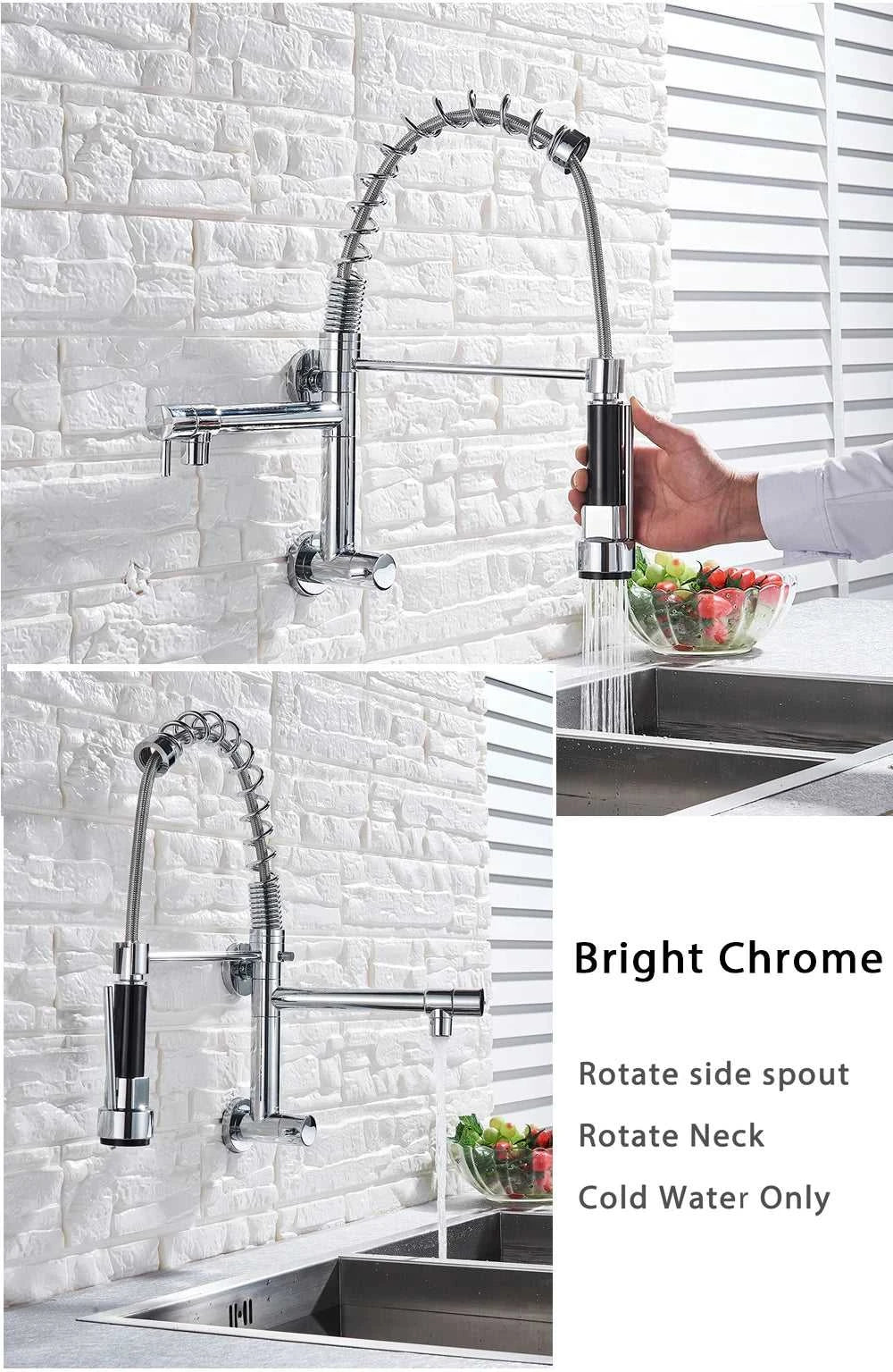 Rozin Matte Black Pull Down Kitchen Faucet Single Cold Water Dual Spouts Kitchen Tap 4 Colors Wall Mounted ABS Nozzle Crane The jack market .AU The jack market .AU Home $ 96 14:496#Gold Faucet;200007763:201336342