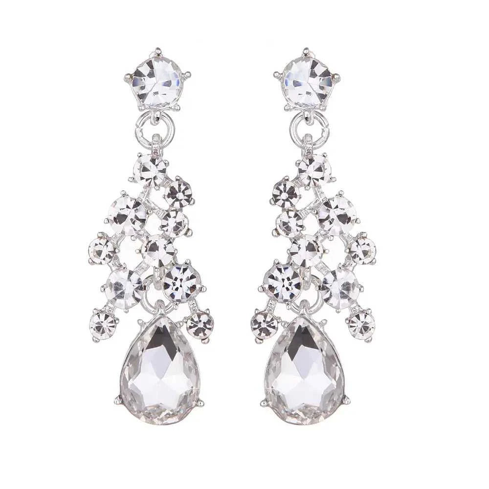 Crystal Pink Bridal Jewelry Sets Teardrop Shape Wedding Necklace Earrings African Fashion Party Jewelry Sets Accessories 8 color The jack market .AU The jack market .AU Jewellery & Chains $ 65 200001033:200003759#red