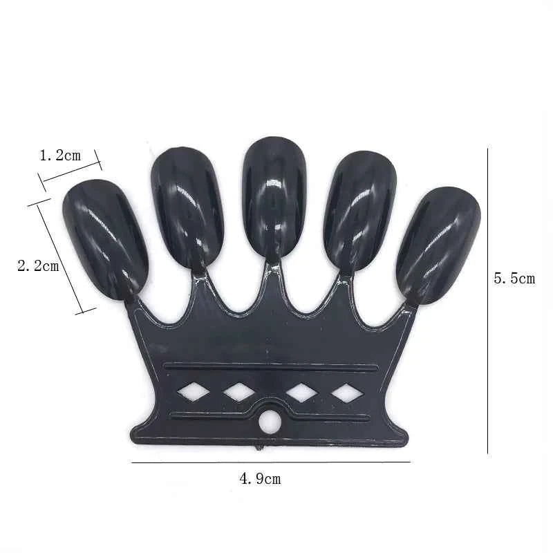 50 Tips Nail Art Display False Nail Tips Crown Fake Nails Polish Clear Nature Color Card Acrylic Practice Chart Palette Art Ring