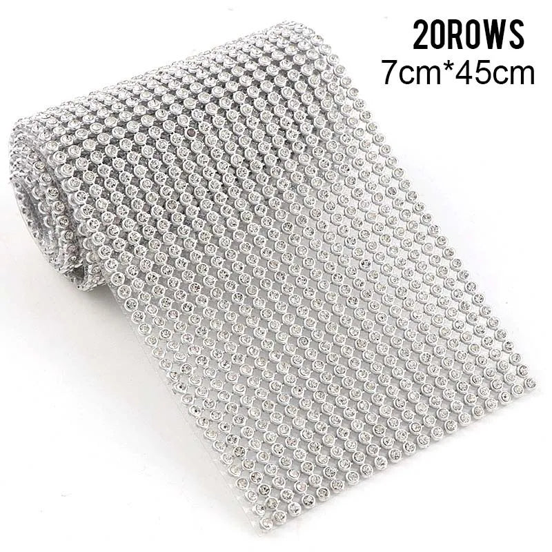 1 Pc 3mm Glass Rhinestone+Gold/Silver Aluminum Rhinestone Mesh Trim ABS Plastic HotFix For DIY Wedding Dress Jewelry