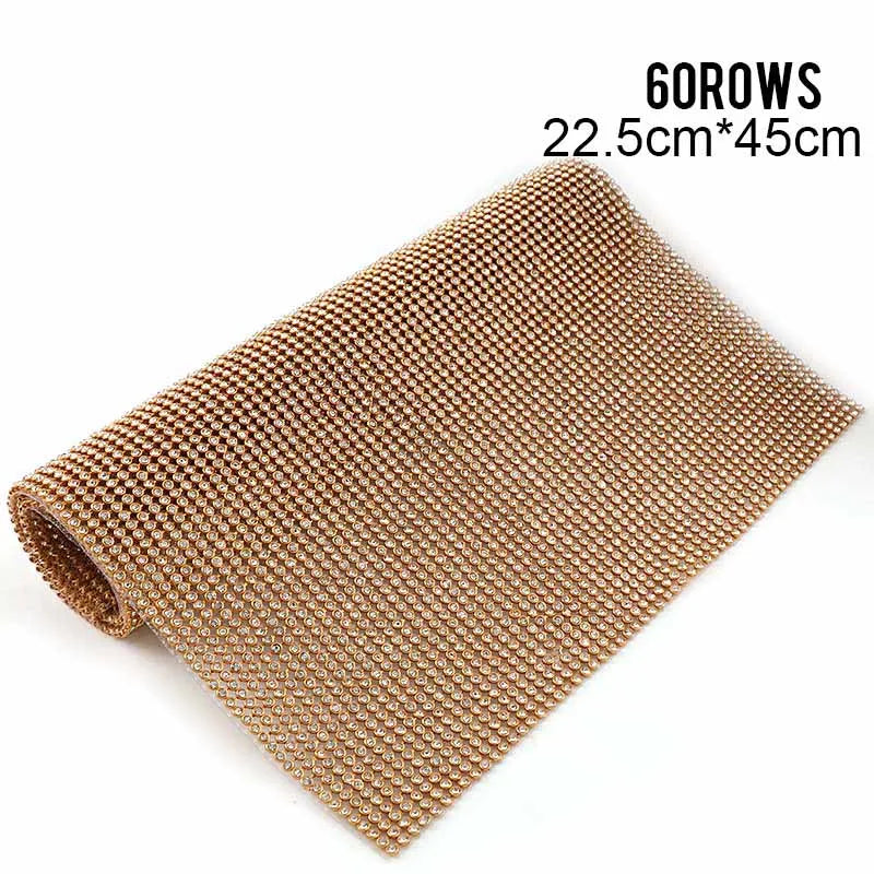 1 Pc 3mm Glass Rhinestone+Gold/Silver Aluminum Rhinestone Mesh Trim ABS Plastic HotFix For DIY Wedding Dress Jewelry