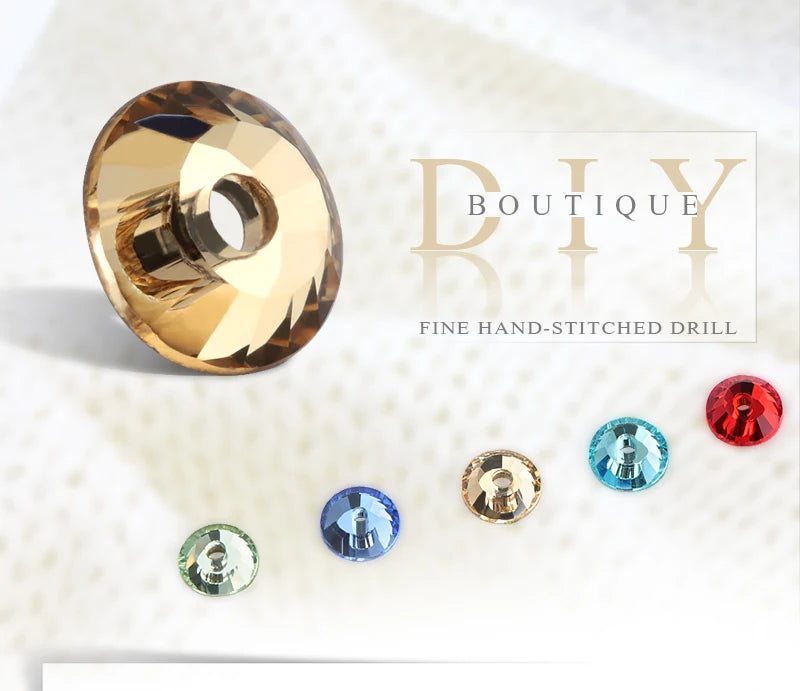 QIAO Glass Round Rhinestones for Wedding Dresses | Sparkling DIY Crystal Accents from SS12 to SS30