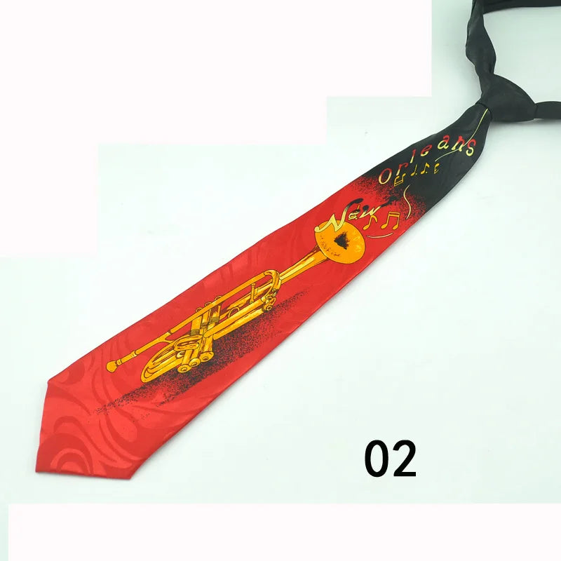 3.5 Inch Mens Tie Necktie Formal Dress Gift Wedding Shirts Cravat Fashion"Orleans Music Suona Sachs" Design Mix Classic Party