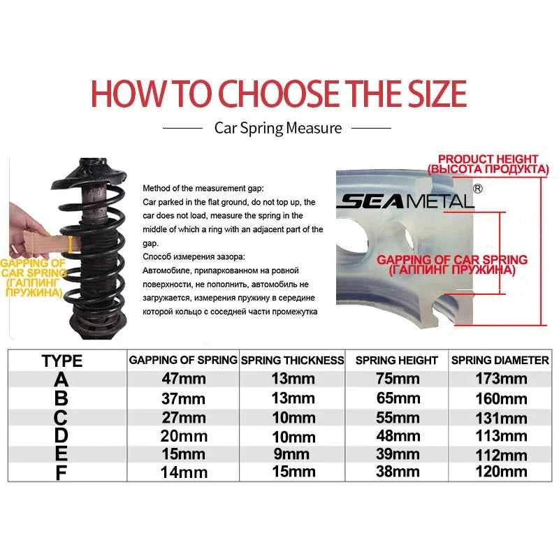 SEAMETAL Car Buffer Shock Absorber Spring Bumper Cover Rubber Protect Spring Gap Filling Buffer Universal Car Suspension Cushion