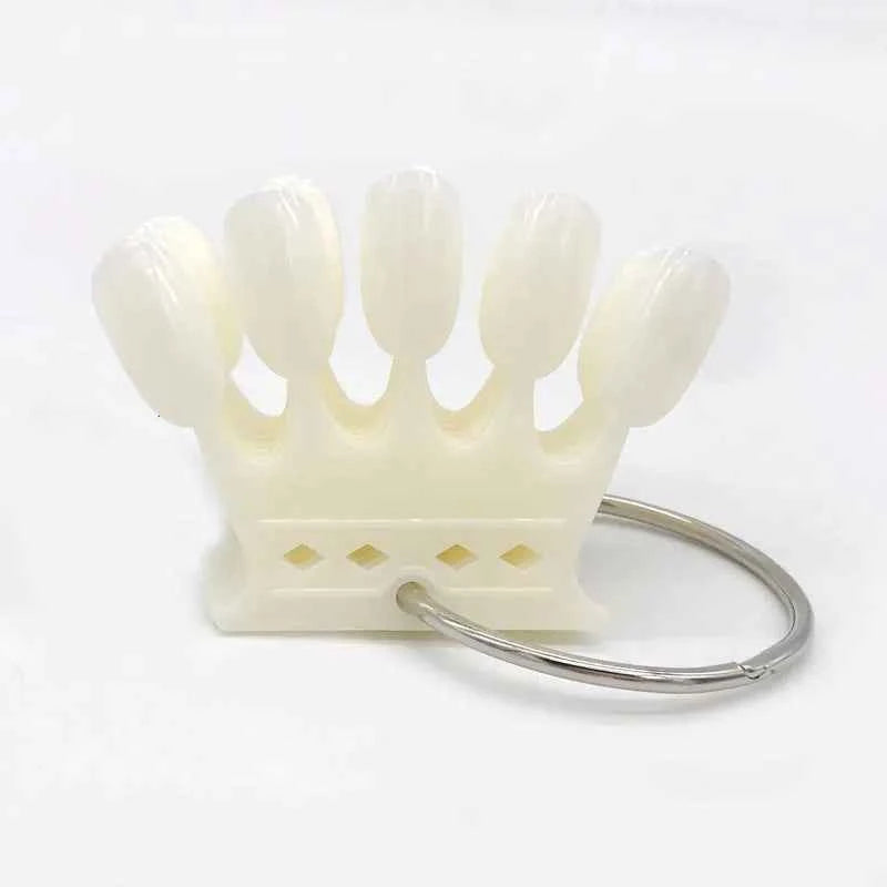50 Tips Nail Art Display False Nail Tips Crown Fake Nails Polish Clear Nature Color Card Acrylic Practice Chart Palette Art Ring