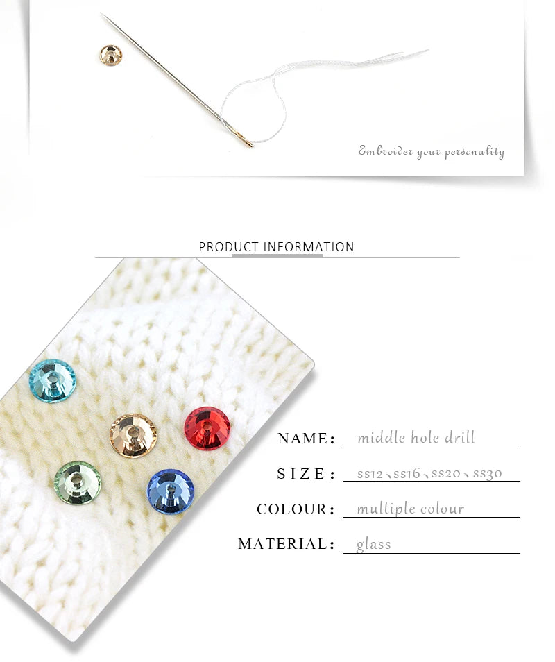 QIAO Glass Round Rhinestones for Wedding Dresses | Sparkling DIY Crystal Accents from SS12 to SS30