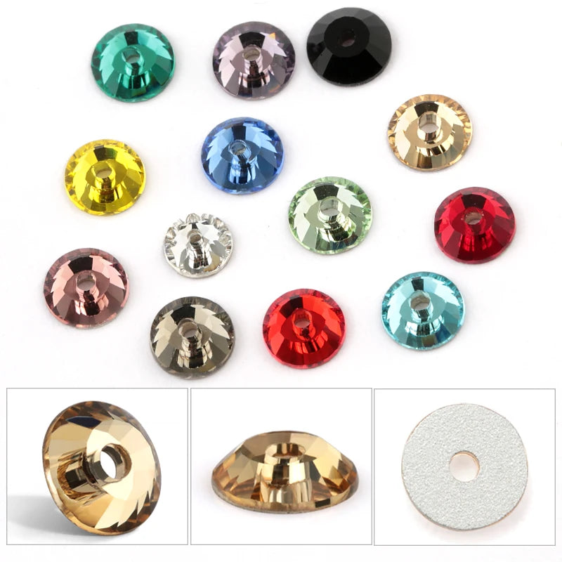 QIAO Glass Round Rhinestones for Wedding Dresses | Sparkling DIY Crystal Accents from SS12 to SS30