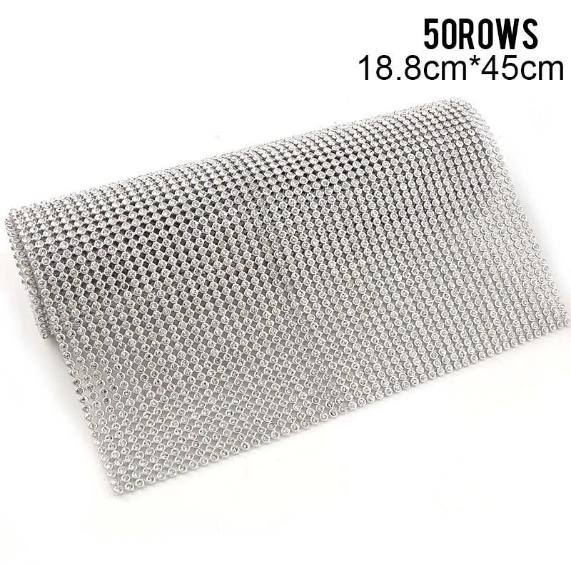 1 Pc 3mm Glass Rhinestone+Gold/Silver Aluminum Rhinestone Mesh Trim ABS Plastic HotFix For DIY Wedding Dress Jewelry