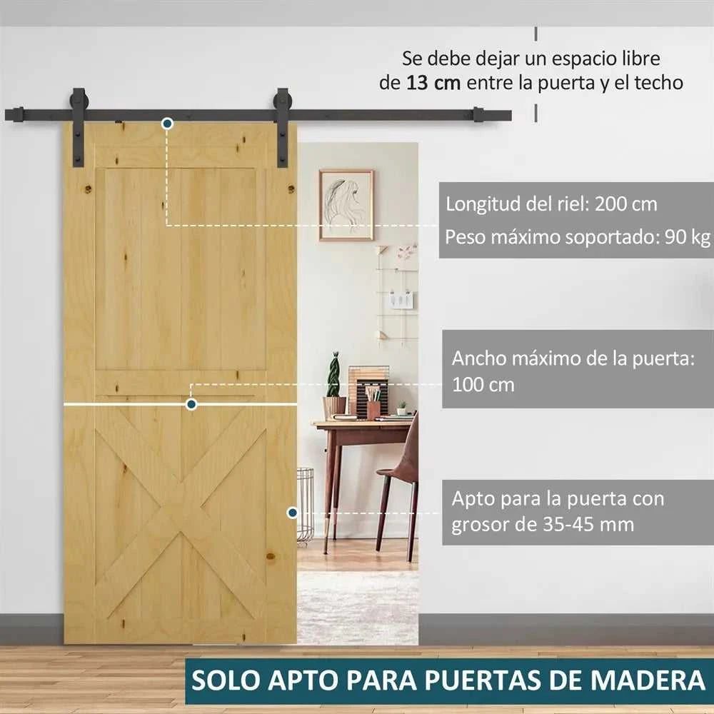 HOMCOM Kit Instalacion Montaje Puerta Corredera Madera Puertas Corredizas Riel Acero The jack market .AU The jack market .AU Home $ 134 14:200000195;200007763:201336104