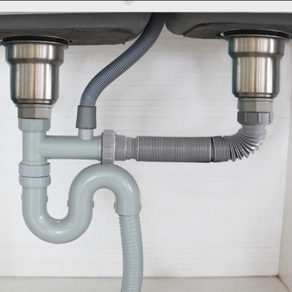 Kitchen Sinks Sink Accessories Deodorant Drain Pipe Extension Cheap Stainless Steel Double Tank Drain The jack market .AU The jack market .AU Home $ 87 14:200006151#110mm