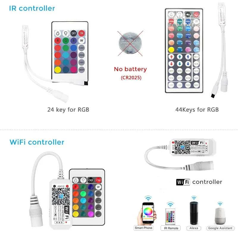 LED Strip DC 12V SMD 5050 Flexible Diode Ribbon Tape RGB 2835 Waterproof LED Light WIFI Remote Controller Works With Alexa Room The jack market .AU The jack market .AU Home $ 71 136:201455535#WIFI Controller Set;14:29#Non-Waterproof;200007763:201336104;249:200006306#SMD 5050;380:202452907#15m
