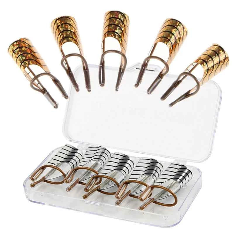 Acrylic French Nail Art Tips - 5 Reusable Nail Forms for Perfect Extensions with UV Gel