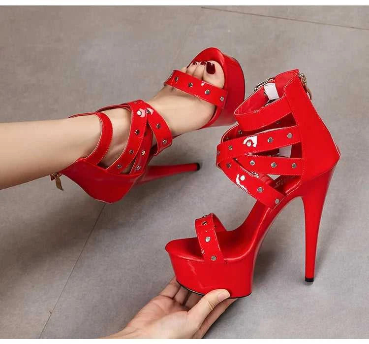 2025 Mclubgirl 8661 Series 15cm Heel 4.5cm Platform 8 Model Rivet Pull ROMAN SANDALS Quick Sell High Heels 15cm LFD The jack market .AU The jack market .AU Step Up Your Style: Trendy Shoes for Every Occasion! $ 86 14:771#15CM-Apricot;200000124:200000898