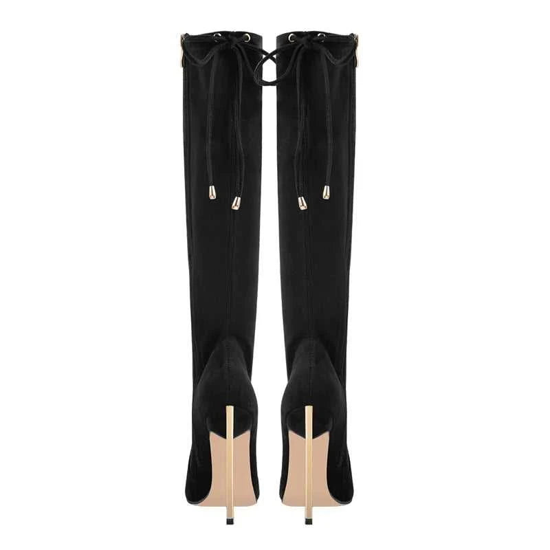 Onlymaker Women Pointed Toe Side Zip 10 CM Metal High Heel Sexy Stiletto Stretch Over The Knee Red Black Flock High Boots The jack market .AU The jack market .AU Step Up Your Style: Trendy Shoes for Every Occasion! $ 138 14:365458#CD200609C;200000124:1663