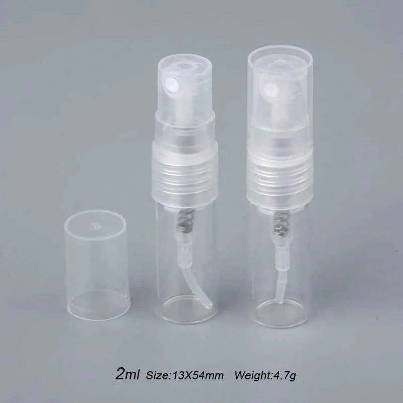 Mini Glam Perfume Bottles - 100 Pack of 1ml & 2ml Refillable Glass Atomizers for On-the-Go Fragrance