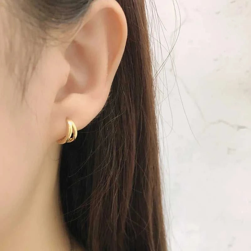 WANTME 925 Sterling Silver Simple Glossy Double Ear Buckle for Women Unique Charm Party Hoop Earrings Fine Jewelry Accessories The jack market .AU The jack market .AU Jewellery & Chains $ 72 200000226:865#MEJ518-Gold