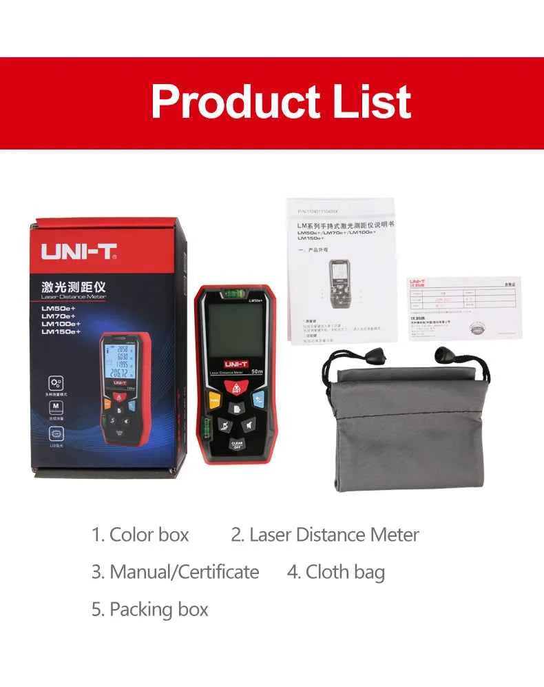 UNI-T Laser Rangefinder - Precision 70m & 150m Distance Measurement for Accurate Projects