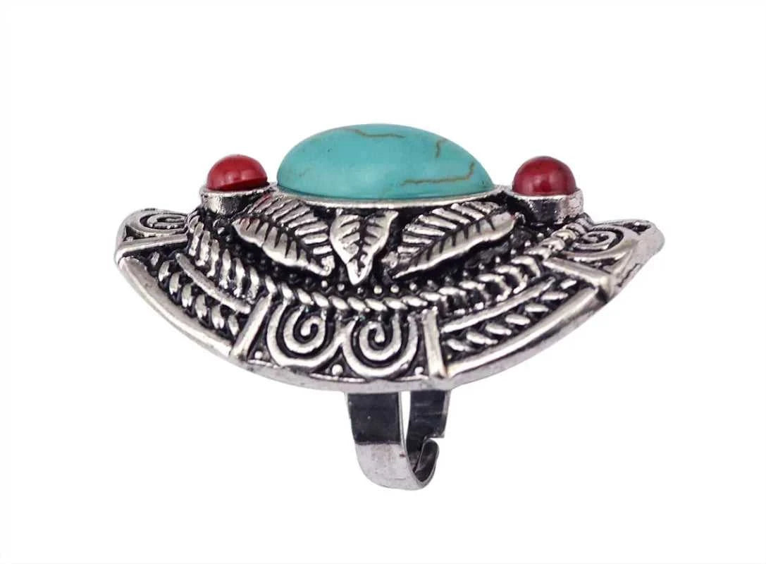Boho Ethnic Tibet Turquoise Rings For Women Men Retro Silver Color Adjustable Carved Gypsy Tribal Pakistan Afghan Indian Jewelry The jack market .AU The jack market .AU Jewellery & Chains $ 48 200000783:10#turquoise ring D