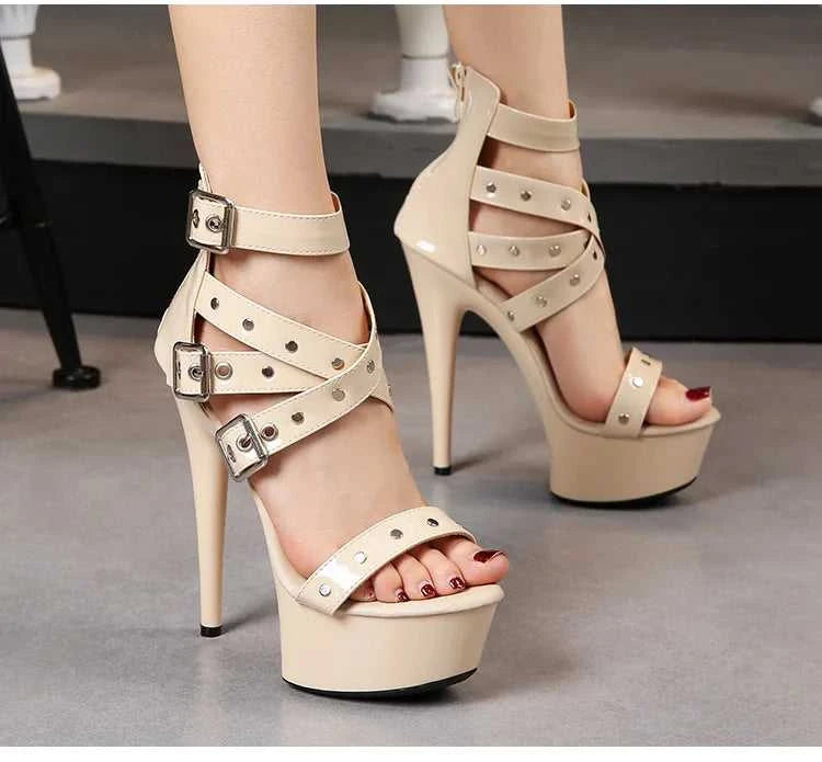 2025 Mclubgirl 8661 Series 15cm Heel 4.5cm Platform 8 Model Rivet Pull ROMAN SANDALS Quick Sell High Heels 15cm LFD The jack market .AU The jack market .AU Step Up Your Style: Trendy Shoes for Every Occasion! $ 86 14:771#15CM-Apricot;200000124:200000898