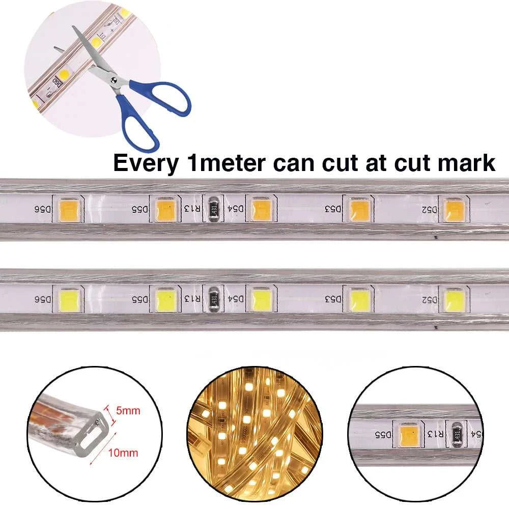 AC 220V LED Strip 60LEDs/m 5050 IP67 Waterproof Outdoor Decoration Red Green Blue Yellow White Flexible Ribbon Tape LED Strip The jack market .AU The jack market .AU Home $ 68 136:29;14:29#EU 220V;200007763:201336100;249:200006309#5m