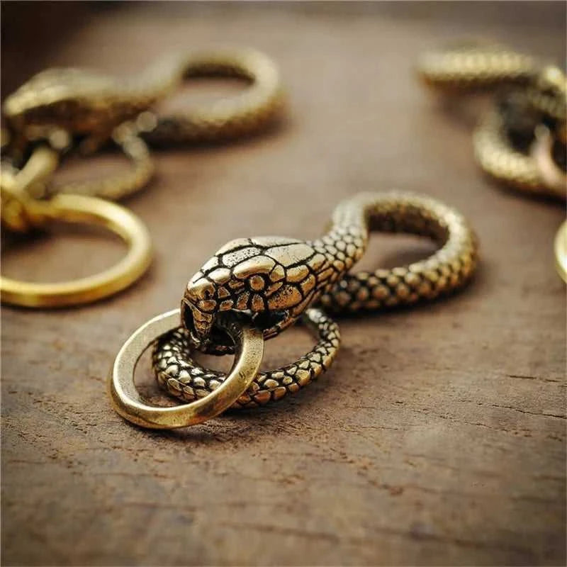 Handmade Pure Copper Zodiac Snake Keychains Pendants Vintage Brass Animal Python Waist Buckle Punk Men Women Car Key Chain Rings The jack market .AU The jack market .AU Jewellery & Chains $ 53 14:29#Snake A