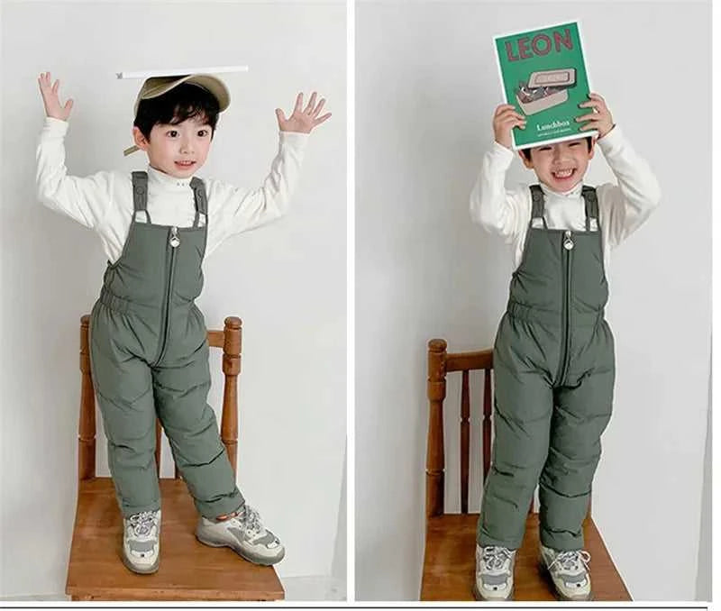 Winter Children Warm Overalls Autumn Girls Boys Thick Pants Baby Girl Jumpsuit For 1-5 Years High Quality Kids Ski Down Overalls The jack market .AU The jack market .AU Mum & Kids: Essential Products for Every Family $ 41 14:193#Black;200000463:200004187#2T(size 90)