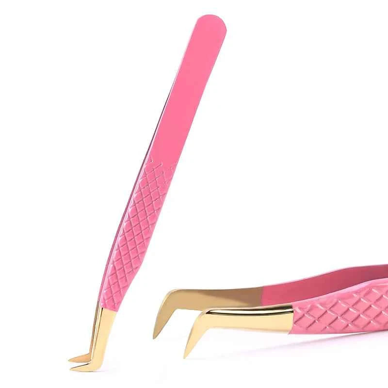 New 1Pc Eyelash Tweezers Anti-static Non-magnetic Professional Pincet 3D Eyelash Extension Tweezer 100% Closure Makeup Tool