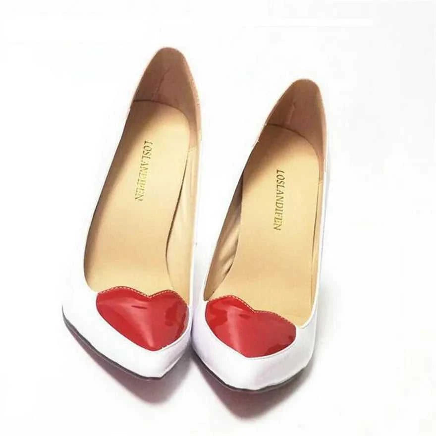Red Heart-shaped Pointed Toe Women Shoes Black White High Heels Pumps Female Autumn Shallow Patent Leather Party Dress Shoe Sexy The jack market .AU The jack market .AU Step Up Your Style: Trendy Shoes for Every Occasion! $ 86 14:29;200000124:200000334