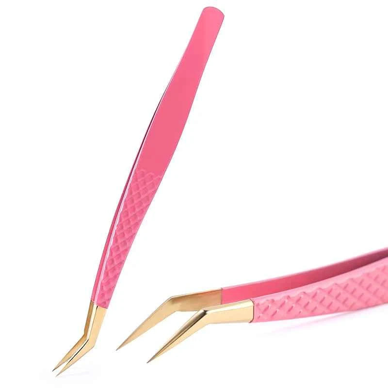 New 1Pc Eyelash Tweezers Anti-static Non-magnetic Professional Pincet 3D Eyelash Extension Tweezer 100% Closure Makeup Tool