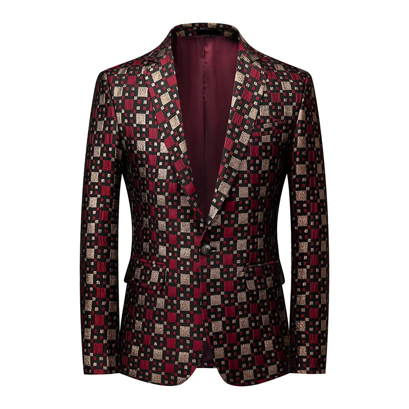2026 New Men's Dark Brown Suit Jacket, Wedding Business Dress Coat, Slim Blazers, Costume, Asian Size, M-5XL, 6XL