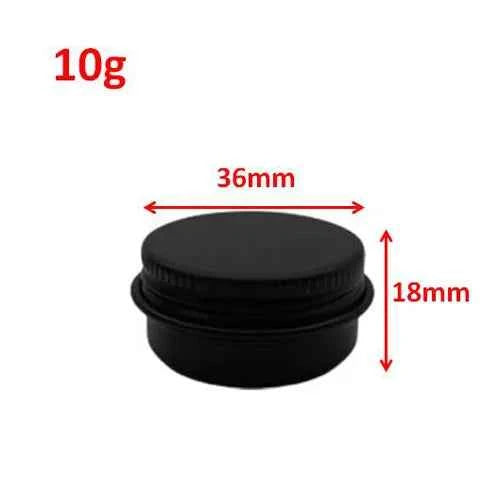 100Pcs Empty Black Aluminum Cream Jar  5g 10g 15g 30g 50g 60g 100g Pot Nail Art Lip Gloss Empty Cosmetic Metal Tins Containers