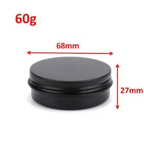 100Pcs Empty Black Aluminum Cream Jar  5g 10g 15g 30g 50g 60g 100g Pot Nail Art Lip Gloss Empty Cosmetic Metal Tins Containers