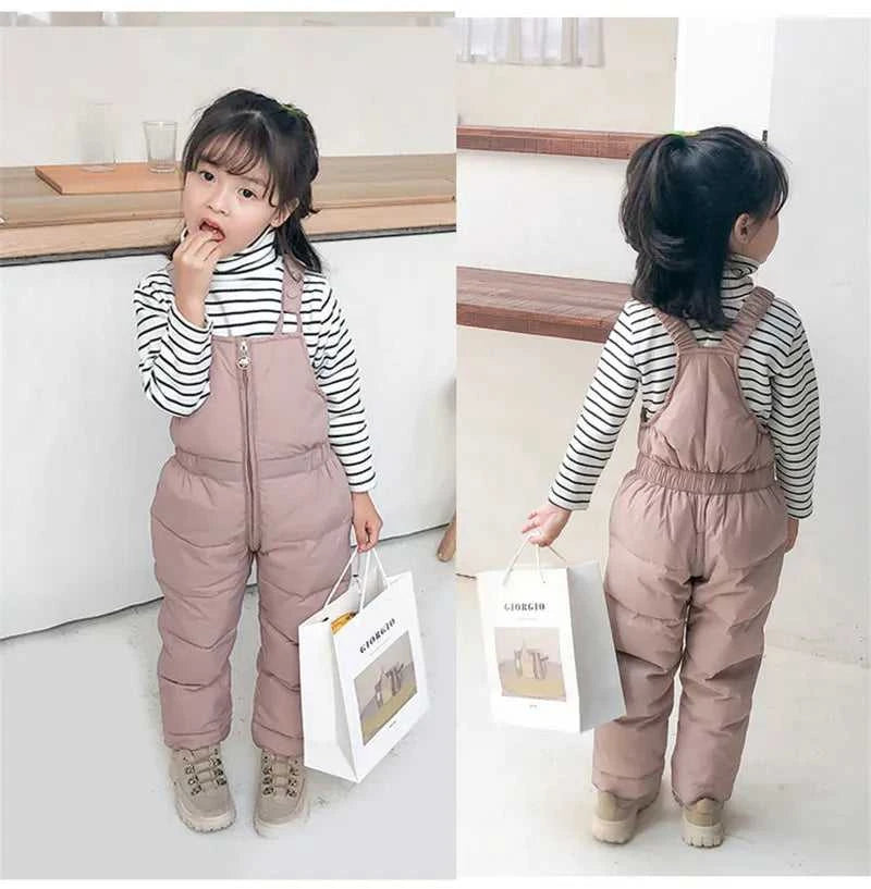 Winter Children Warm Overalls Autumn Girls Boys Thick Pants Baby Girl Jumpsuit For 1-5 Years High Quality Kids Ski Down Overalls The jack market .AU The jack market .AU Mum & Kids: Essential Products for Every Family $ 41 14:193#Black;200000463:200004187#2T(size 90)