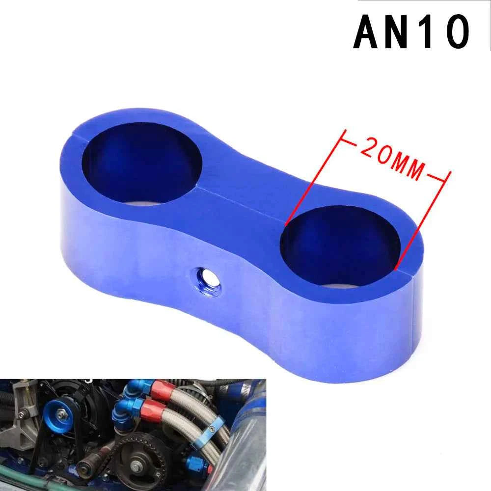 RS-HR Aluminum Billet Dual Hose Separator Clamp - Fits AN4, AN6, AN8, AN10 - Secure Your Braided Hoses with Style