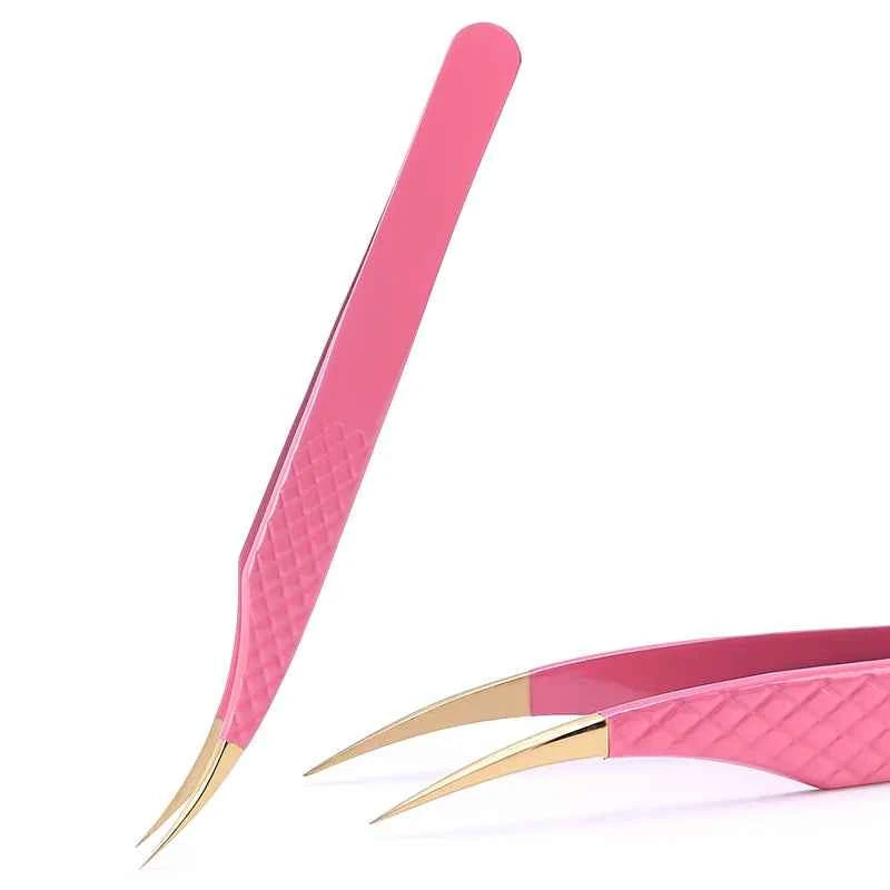 New 1Pc Eyelash Tweezers Anti-static Non-magnetic Professional Pincet 3D Eyelash Extension Tweezer 100% Closure Makeup Tool