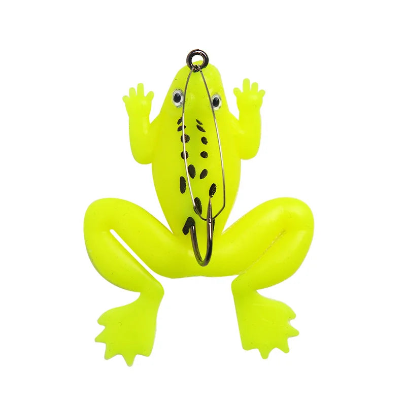 1 Pcs Soft Frog Fishing Lures 6CM 5.2G Silicone Bait Frog Artificial Treble Hooks Top Water Ray Baits Fishing Tackle