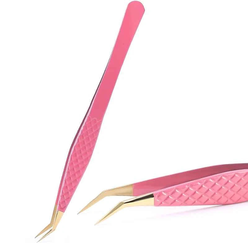 New 1Pc Eyelash Tweezers Anti-static Non-magnetic Professional Pincet 3D Eyelash Extension Tweezer 100% Closure Makeup Tool
