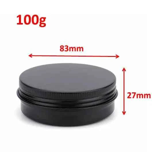 100Pcs Empty Black Aluminum Cream Jar  5g 10g 15g 30g 50g 60g 100g Pot Nail Art Lip Gloss Empty Cosmetic Metal Tins Containers