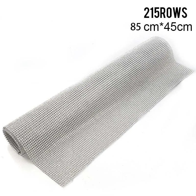 1 Pc 3mm Glass Rhinestone+Gold/Silver Aluminum Rhinestone Mesh Trim ABS Plastic HotFix For DIY Wedding Dress Jewelry