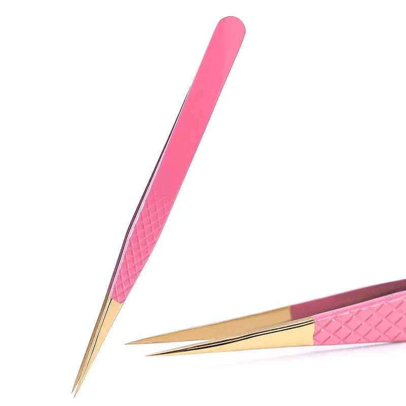 New 1Pc Eyelash Tweezers Anti-static Non-magnetic Professional Pincet 3D Eyelash Extension Tweezer 100% Closure Makeup Tool