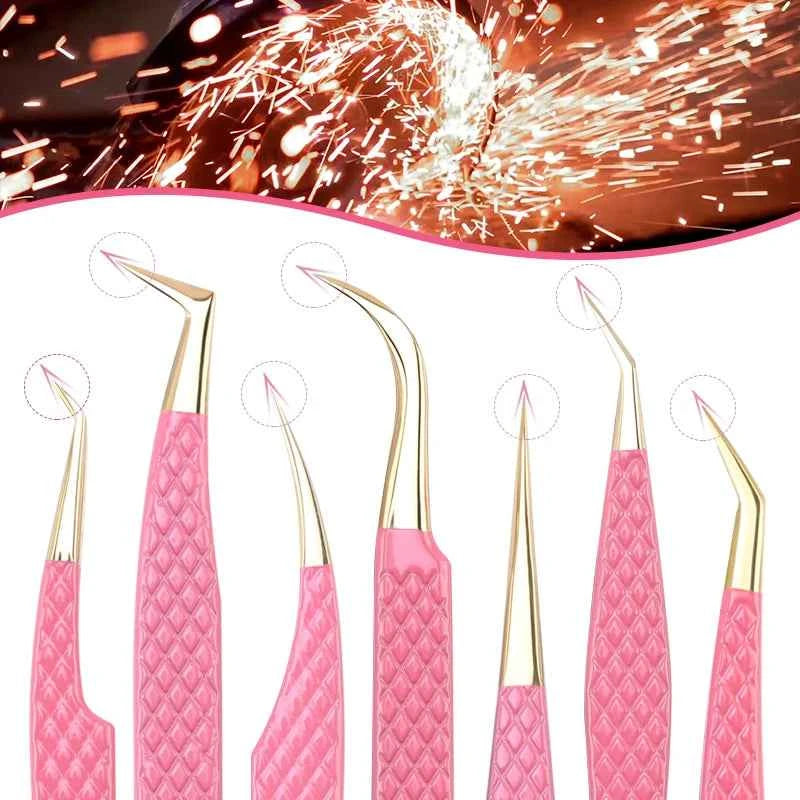 New 1Pc Eyelash Tweezers Anti-static Non-magnetic Professional Pincet 3D Eyelash Extension Tweezer 100% Closure Makeup Tool
