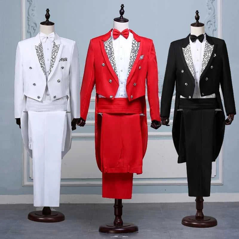 Tuxedo Dress Suits Men Embroidery Shiny Lapel Tail Coat Tuxedo Wedding Groom Tailcoats Party Stage Singer Suits Dress Coat Tails The jack market .AU The jack market .AU Men Fashion $ 69 14:200002130#Flower white;5:100014065