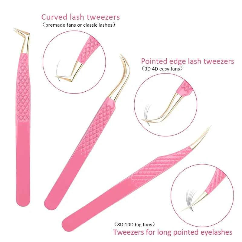 New 1Pc Eyelash Tweezers Anti-static Non-magnetic Professional Pincet 3D Eyelash Extension Tweezer 100% Closure Makeup Tool