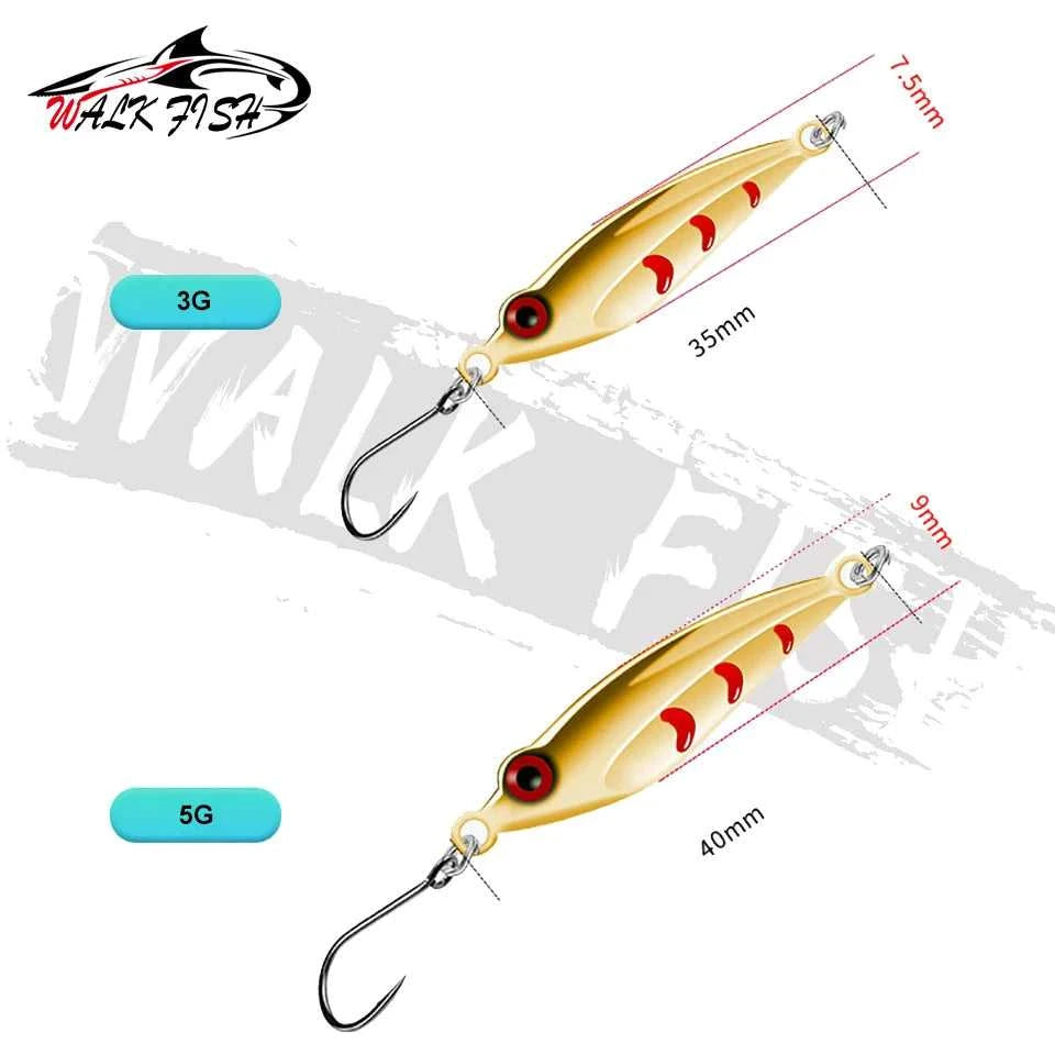 WALK FISH 3g 5g Metal Spoon Sequins Fishing Lure Winter Ice Jigging Crankbait Sinking Artifical Bait With Single Hook For Bass The jack market .AU The jack market .AU Fishing Gear $ 27 14:29#Gold;5:200000530#5g