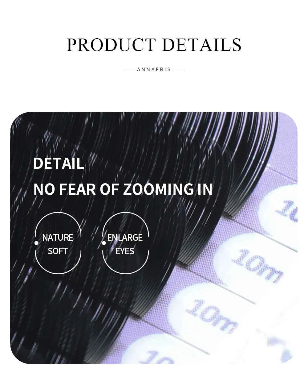 ANNAFRIS Premium Mink Eyelash Extensions - 5 Cases, 16 Rows, C/DD Curl for Stunning, Natural Volume